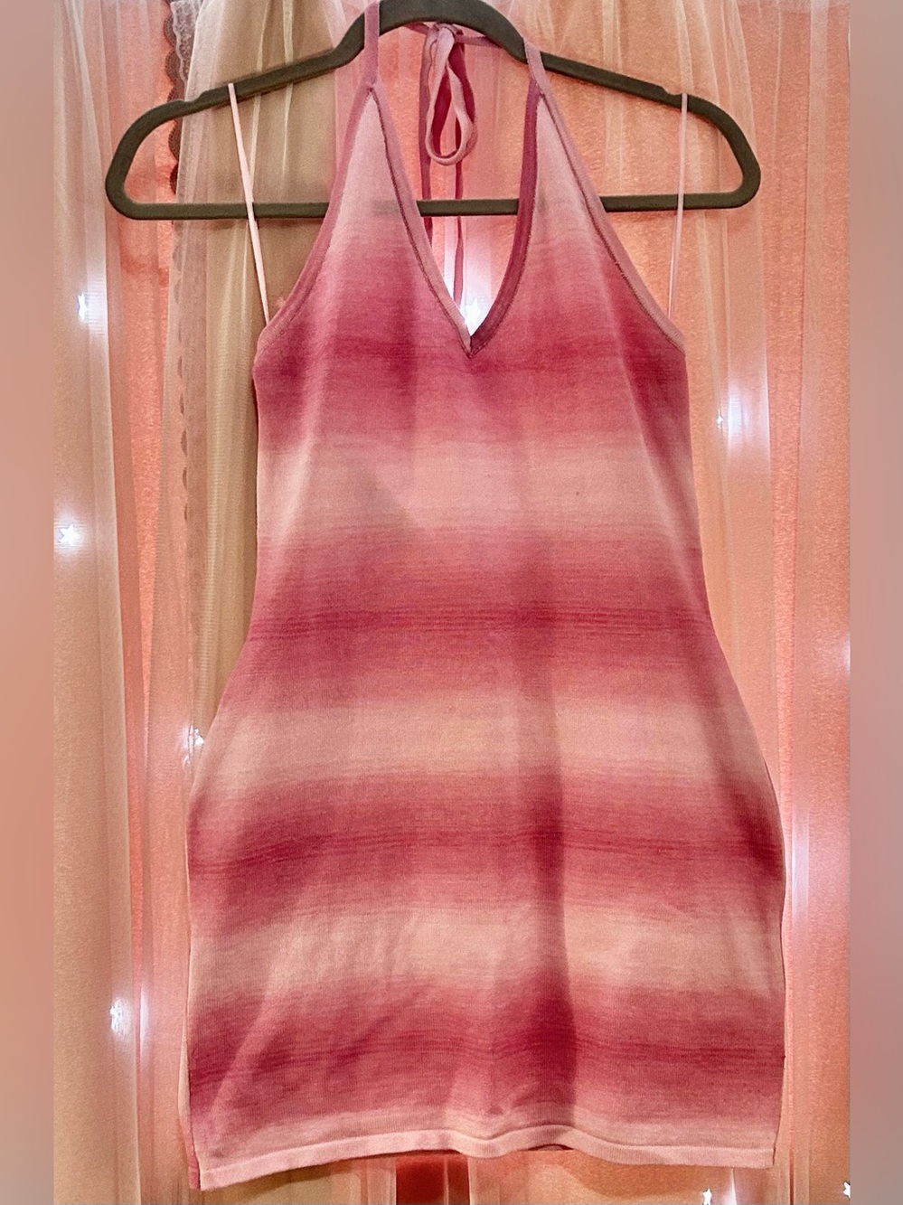 Cotton On Pink Ombre Halter Mini Dress